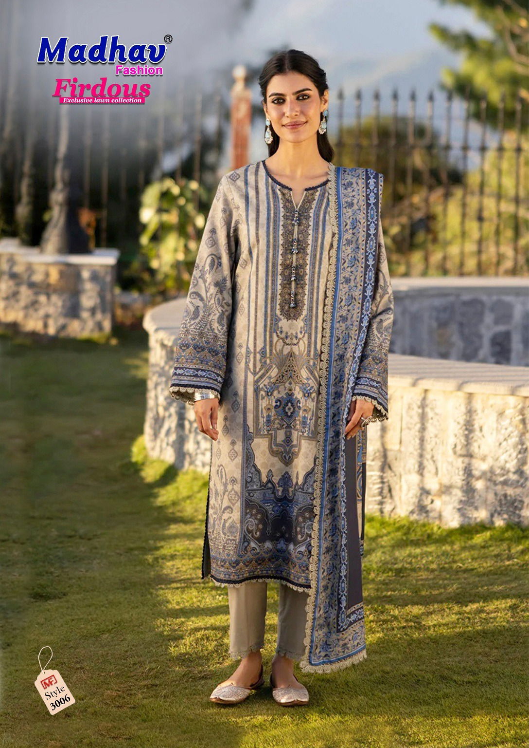 Firdous Vol 3 by Madhav Lawn Cotton Printed Dress Material Surat Wholesale Market
